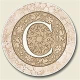 AutoCoaster ~ Monogram initial C ~ Tile Drink Coaster for car cupholder - code 570