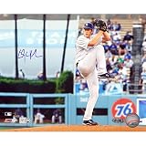 Steiner Sports MLB Los Angeles Dodgers Clayton Kershaw White Signed Jersey Winding Up to Pitch 8-by-10-Inch Signed Photograph