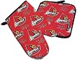 U of L University of Louisville Cardinals Logo Oven Mitt Potholder Set for Kitchen Tailgating Barbecue or Outdoor Cooking POT HOLDER SET GIFT IDEA