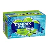Tampax Pearl Compak Plastic, Super Absorbency Tampons, 40-Count (Pack of 2)