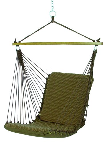 Childrens Toyshop  Outdoor Living : Pawleys Island Hideaway  Collection Cushioned DuraCord Single Swing, Herringbone Retreat