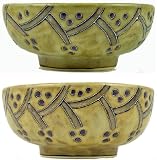 MARA Collectible Stoneware 72 & 24 Oz. SERVING BOWL SET Grapevine DESIGN