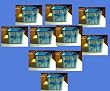 Storage Boxes (10) Colapsible Blue Stripe with Blue Rim Box 7.5 in x 7.5 in x 7 in