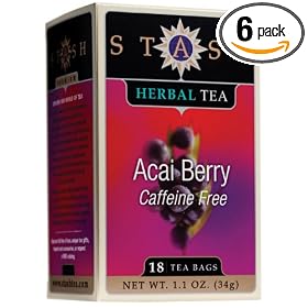 Stash Premium Acai Berry Herbal Tea, Tea Bags, 18-Count Boxes (Pack of 6)