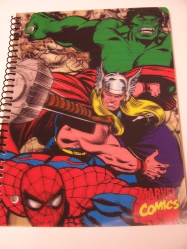 Marvel Comics Lenticular Spiral Notebook ~ Hulk, Thor, Spiderman (Wide Ruled; 70 Sheets, 140 Pages)