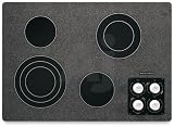 KitchenAid Architect Series II KECC506RWH 30 Smoothtop Electric Cooktop with 4 Elements, Traditional Black Ceramic Glass Surface & Infinite-Heat Controls: White w/ Speckles