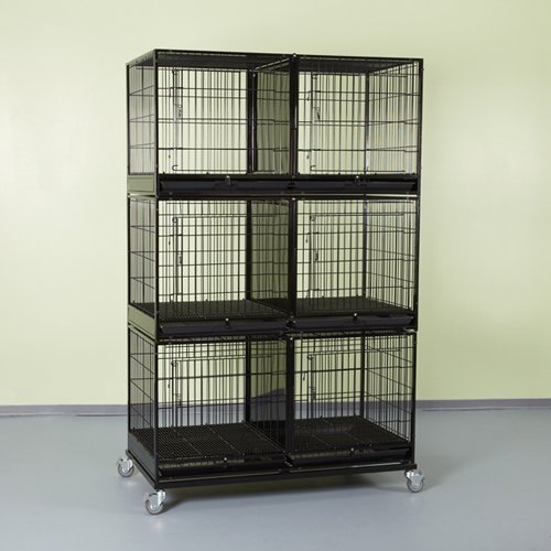 modular dog kennels ProSelect Modular Regular 3 Tier Cage Bank Kit