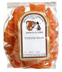 Bergin Nut Company Papaya Chunks, 16-Ounce Bags (Pack of 6)