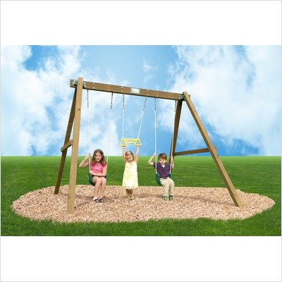 Classic Swing Set Configuration: Swing Beam and Roped Accessories