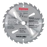 Porter Cable 12810 Riptide 7-1/4 inch 24 Tooth ATB Thin Kerf Crosscutting and Ripping Saw Blade with 5/8 inch and Diamond Knockout Arbor for Blade-Right Saws
