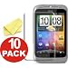 HTC Wildfire S - 10 Pack - Anti Scratch Screen Protector/LCD Screen Guard with Free 10x Microfiber Cleaning Cloth
