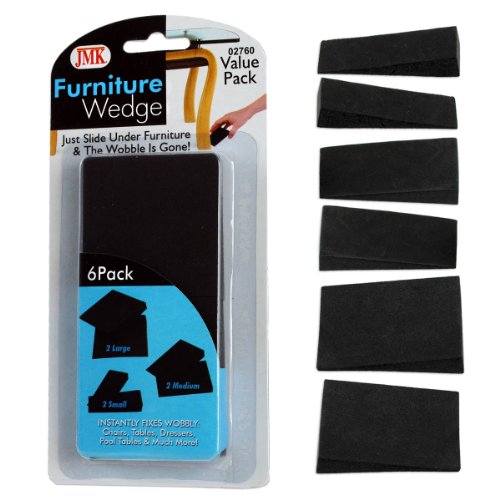 6pc Furniture Wedge 'WobbleStoppers' Fix Uneven Tables Chairs Charlchdk