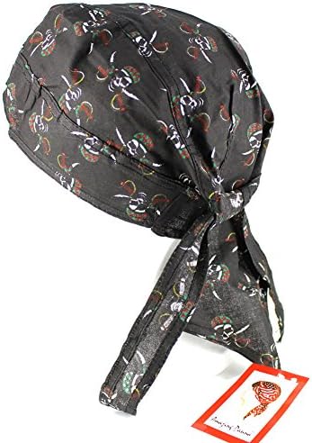 Do Rag Bandana Motorcycle Biker Caps Skull Head Wrap Tied Headband (PIRATE SKULL)