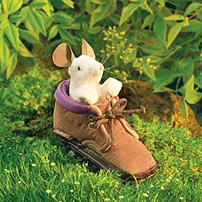 Childrens Toyshop  Toys : Mouse In Shoe Finger Puppet