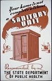 wpa poster your home is not complete without a sanitary unit recommended by the state department of public health