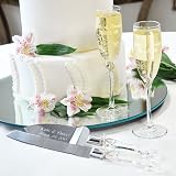 White Beach Champagne Flutes & Cake Server Set