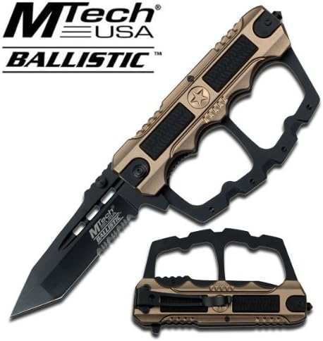 MT-A826TN MTECH P7QMLXAV XTREME BALLISTIC FzRc5vUMe SPRING ASSIST KNUCKLE KNIFE 5.25" juio987 vbnfjjj3456 ghbnnnoiwu89 er4567 nj434ghyuu uer344bnvcx Mtech Ballistic Knuckle Handle Assisted KnifeSpring Assisted Folder DeqSucgqWH Knife5.25 Inch Closed Length4 Inch Black Tanto Half 3NdIW8pRAj Serrated Stainless Steel BladeDesert Tan Aluminum B-Guard Knuckle Handle2 Black Rubber Inserts and Star on HandleIncludes Pocket Clip