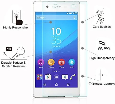 Luckyriver Cell Phone Screen Protector for Sony Xperia Z2 / Z3 / Z4 the World Thinnest (0.26mm) Tempered Glass Explosion-proof 9h Hardness Surface with 99% Hd Transparency (Xperia Z4)