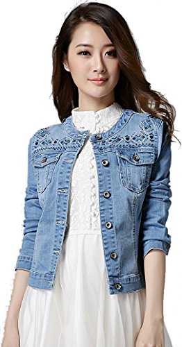 デニム ジャケット Ｇジャン ブルゾン スウィート レース カジュアル キュート エレガンス レディース 冬物 春物 可愛いスカーフ付き R699