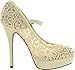 Mary Jane Crochet Platform Stiletto Heel Dress Pumps
