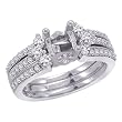 14K White Gold 5/8 ct. Diamond Semi Mount Engagement Set