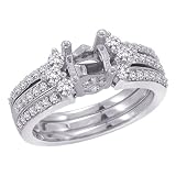 14K White Gold 5/8 ct. Diamond Semi Mount Engagement Set
