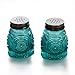 The Pioneer Woman Adeline Glass Butter Dish with Salt And Pepper Shaker Set,Turquoise | Stunning Adeline Butter Dish with Salt And Pepper Shaker Set - Turquoise