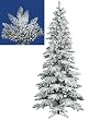 7.5' Pre-Lit Snow Flocked Layered Utica Fir Slim Christmas Tree - Clear Lights