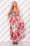 CHIFFON ORANGE RED brown Maxi floral long cocktail dress size s/m or 8, 10 for summer spring wedding prom, evening gown, ADJUSTABLE STRAP DRESS size uk 8/10/12 PLEASE MAIL US THE SIZE YOU WANT