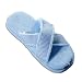 Private Label - Ladies Plush Gingham Slipper, Baby Blue