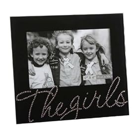 "The Girls" Black Glass /Crystal Frame 15cm x 10cm (6" x 4")