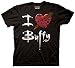 Buffy The Vampire Slayer I Heart Buffy TV Series Adult Black Tee T-shirt