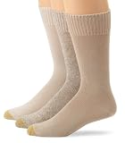 Gold Toe Men's Nassau Sock 3 Pack, String/Linen/Oatmeal, Size 10-13