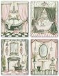 Fanciful Bathroom Set by Kate McRostie 8"x10" Art Print Poster