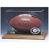 Casework Green Bay Packers Simulated Wood Base Football Display Case