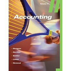 Accounting, Volume II (Canadian Sixth Edition)