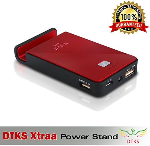 Power Bank - DTKS Xtraa PowerStand - External Cell Phone Charger - 5000mah Dual Port - External Battery Pack- Fast Charging - Cell Phone Charger - iPad Backup Battery - with Specially Designed Stand for all Apple iPhones, iPads and all Android Smartphones, Tablets , Handheld Gaming systems, PSP,Mp3 Players & Digital Cameras.It comes with smartphone connectors: ***12 Month Replacement Guarantee*** " Limited-time offer !!"