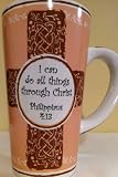 Tumbleweed Pottery-Tall Coffee Mug-"I can do all things through Christ" Philippians 4:13"