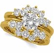 14Kt Yellow Gold Chic Elegance Diamond Ring Guard Enhancer (Center ring is not included)