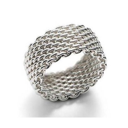 Bling Jewelry Designer Inspired Sterling Silver Heavy Mesh Ring Size 7