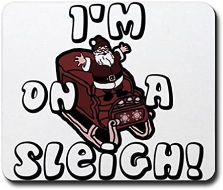 Rectangle Gaming Mousepad Riyah-Li Designs I'm On A Sleigh Mousepad