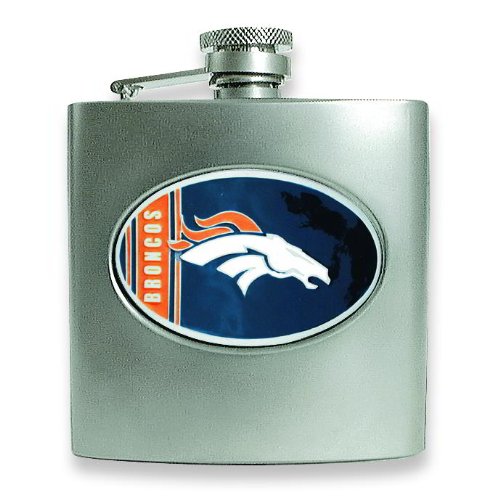 NFL Denver Broncos Stainless Steel Hip Flask 6oz