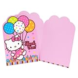 Amscan Hello Kitty Balloon Dreams Die-Cut Thank You Cards, 8-Count