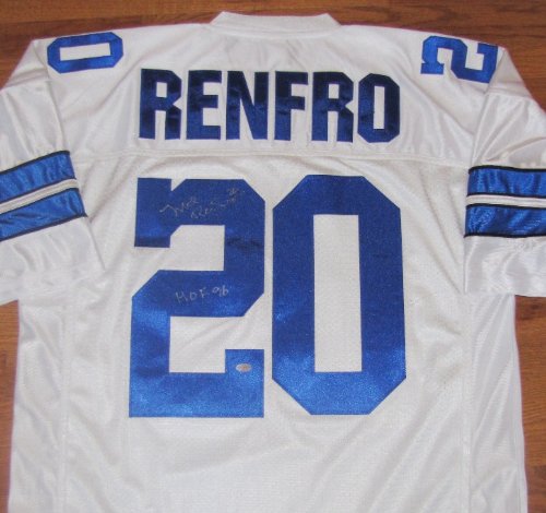 Mel Renfro Signed White Jersey - Dallas Cowboys - NFL Hall of Fame