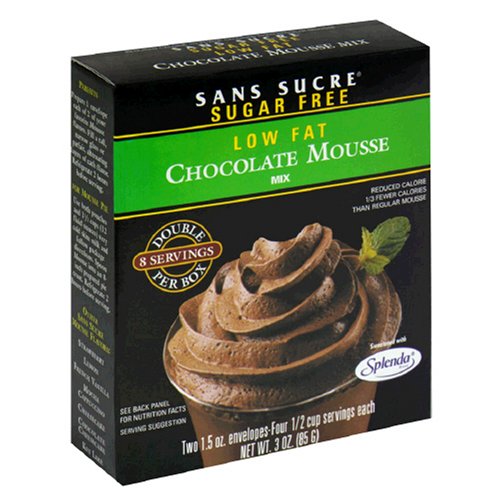 Sans Sucre Sugar-Free Low-Fat Chocolate Mousse Mix, 3-Ounce Packages (Pack of 12) by San Sucre
