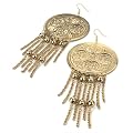 Large Drop Pierced Fashion Earrings Antique Gold