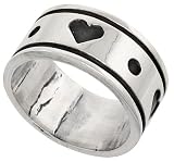 3/8 (10 mm) Sterling Silver Hand Made Heart Ring