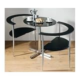 3pc BLACK GLASS LOVE DINING TABLE SET WITH 2 CHAIRS 3pc BLACK GLASS LOVE DINING TABLE SET WITH 2 CHAIRS