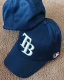 MLB Flex FITTED Sm/Med Tampa Bay RAYS Home Navy BLUE Hat Cap Mesh
