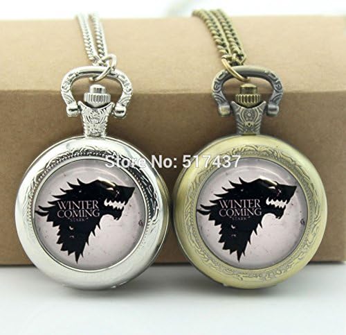 Pretty Lee Game Of Thrones Pocket Watch Floating Glass Lockets Necklace Vintage Pocket Watch Necklace